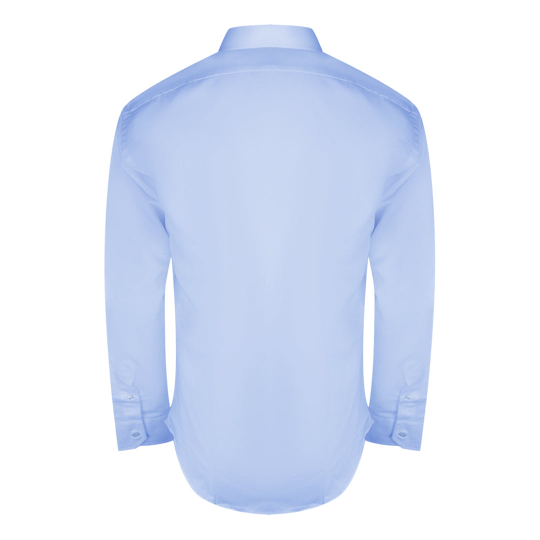 Aquascutum Plain Long Sleeve Blue Shirt