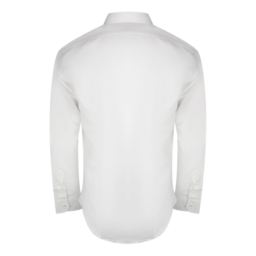 Aquascutum Branded Plain Long Sleeve White Shirt