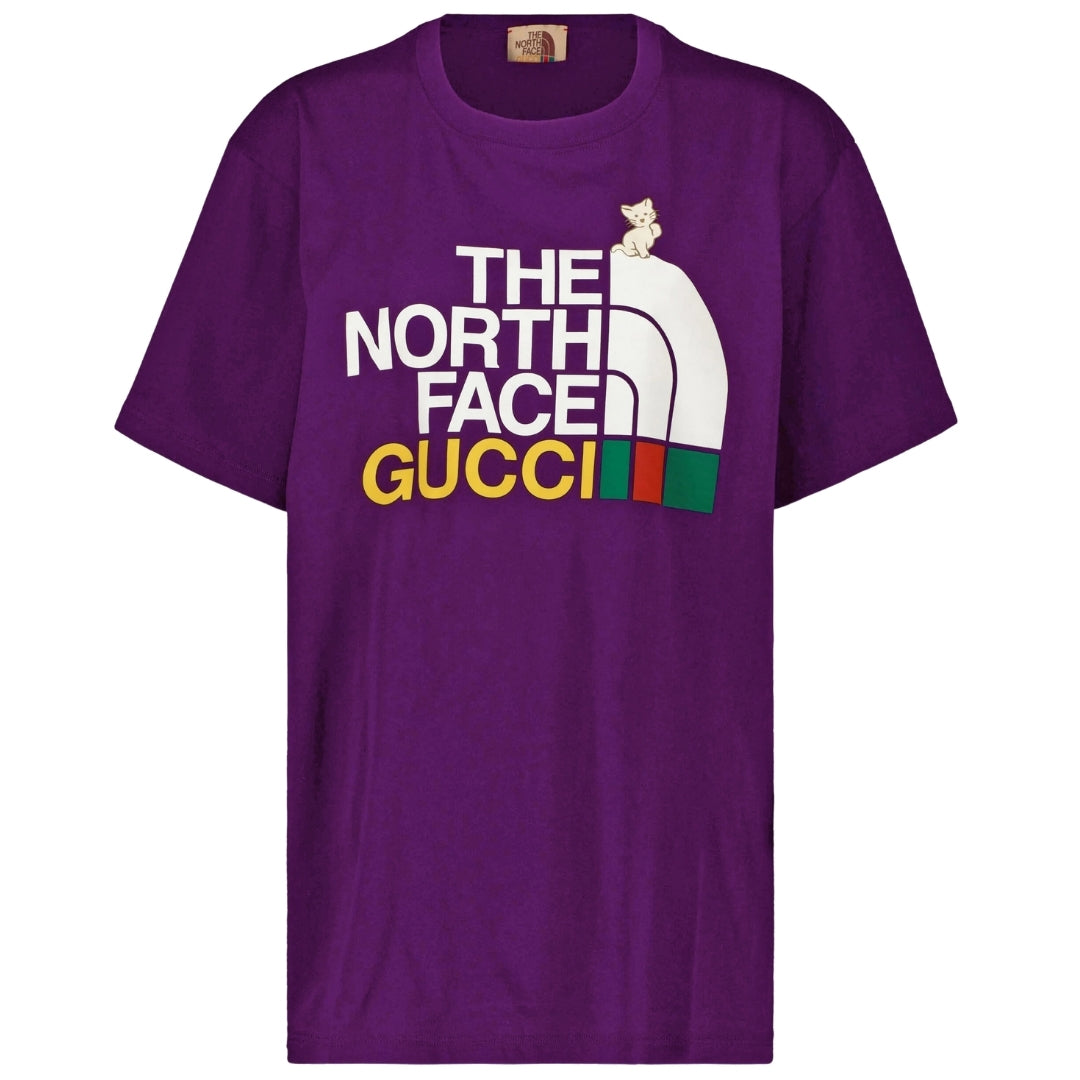 Gucci X The North Face Design Regular Fit Purple T-Shirt S