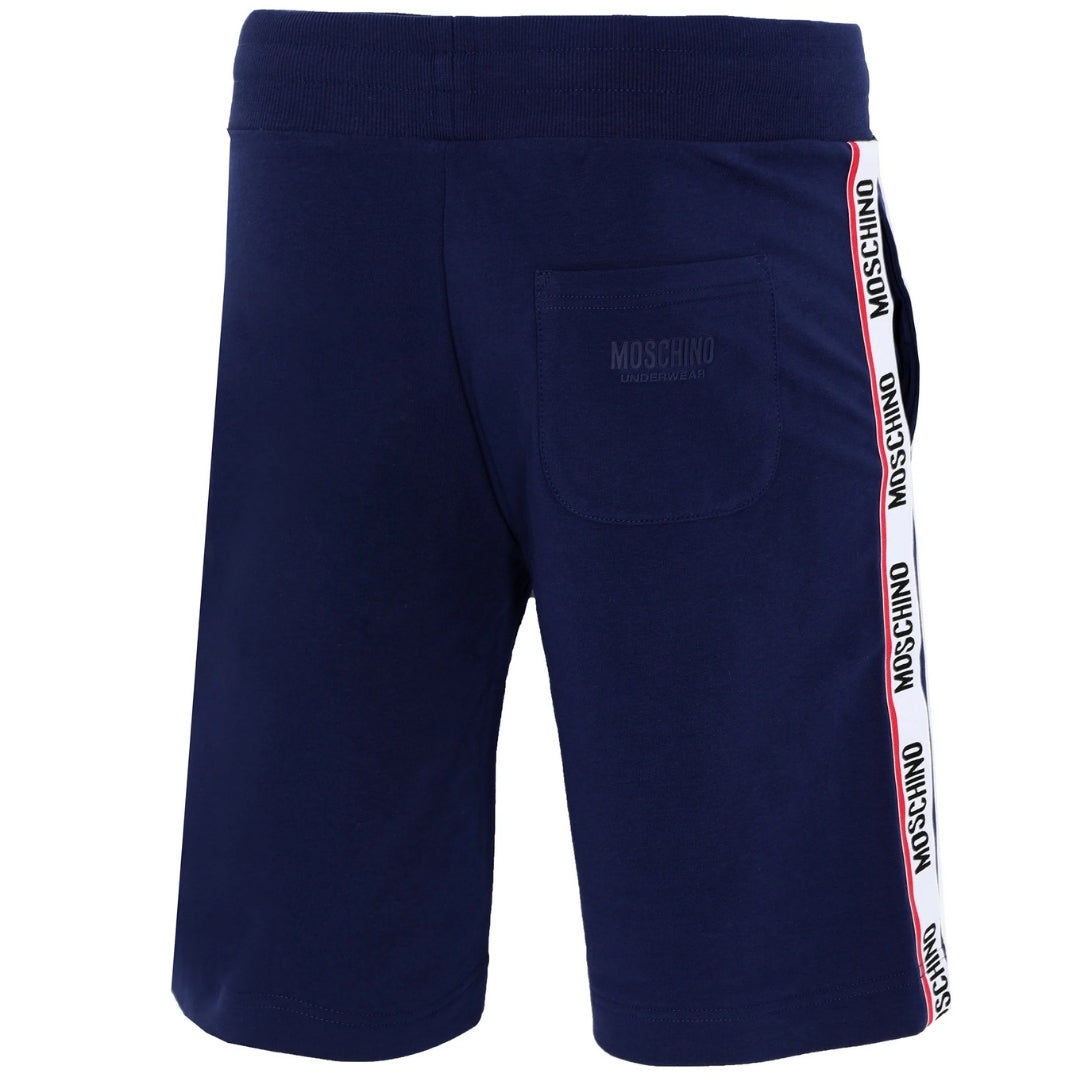 Moschino Branded Tape Legs Navy Blue Shorts S