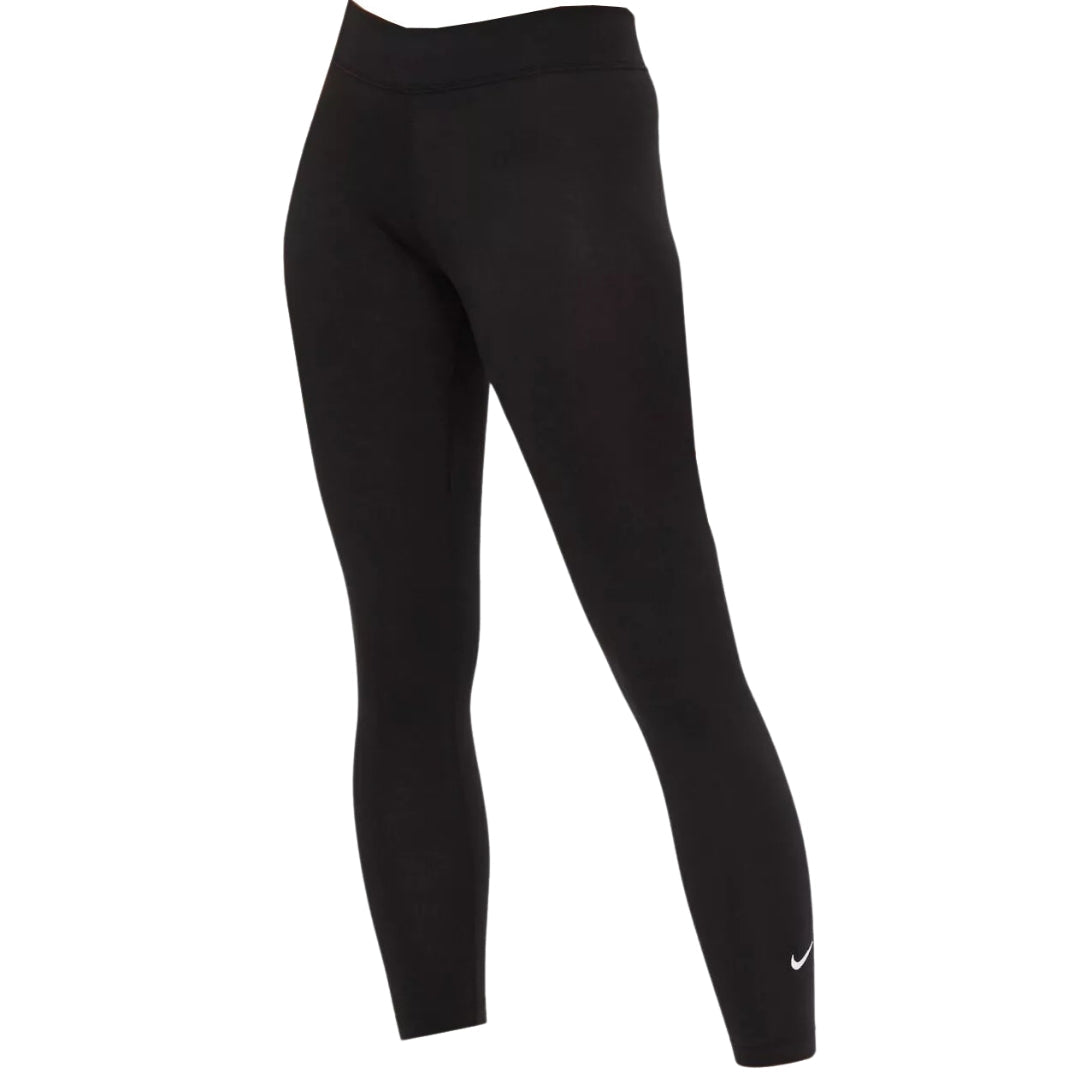 Nike Small Swoosh Logo Plain Black Leggings XS