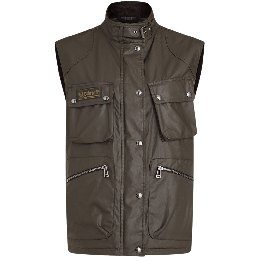 Belstaff Waxed Edition Dark Green Gilet Jacket XS