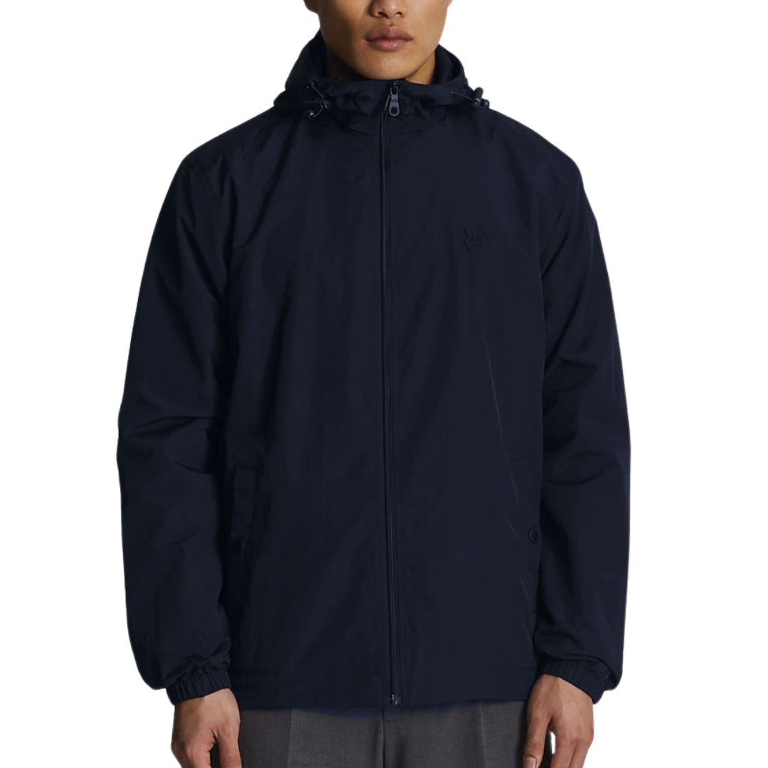 Lyle & Scott Tonal Eagle Zip Through Hooded Jet Navy Blue Softshell Jacket