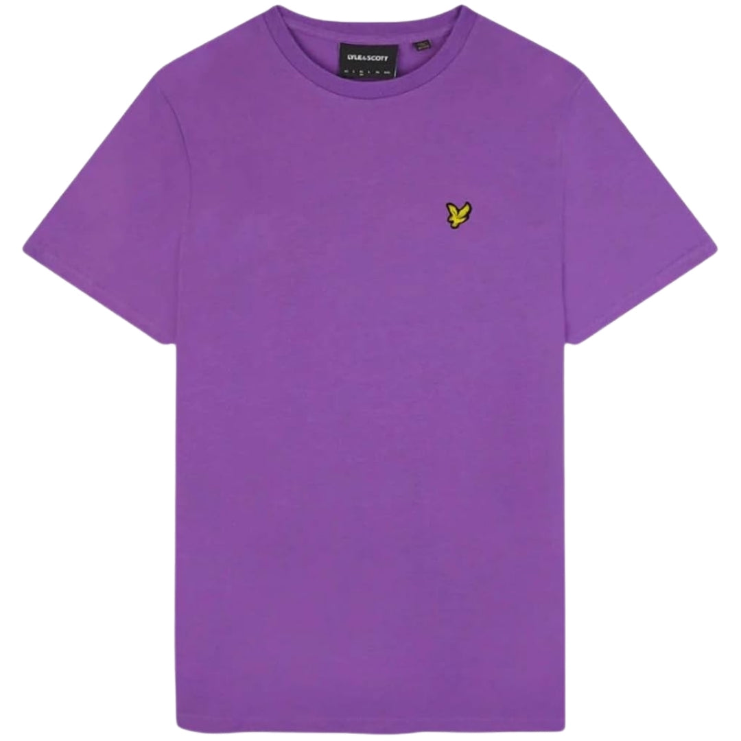 Lyle & Scott Brand Chest Logo Card Purple T-Shirt