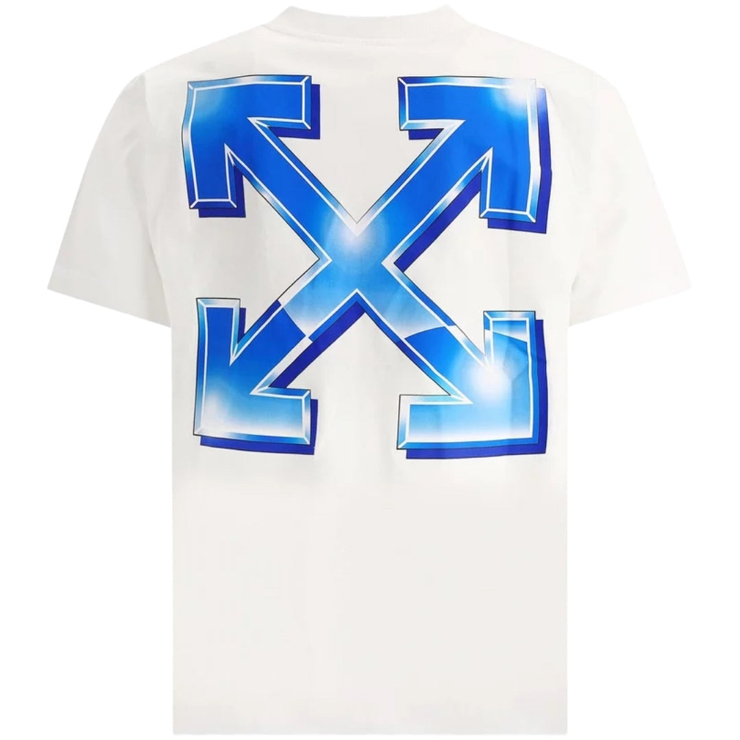 Off-White Blue Metal Arrow Slim Fit White T-Shirt