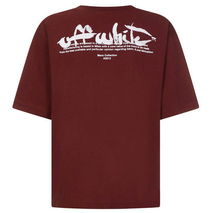 Off-White Skate Fit Paint Script Burgundy T-Shirt XS