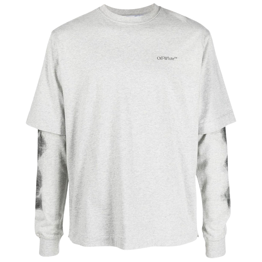 Off-White Jumbo Arrow Long Sleeve Grey Double T-Shirt XS