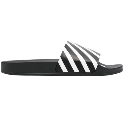 Off-White Striped Diag Sliders Black UK 6