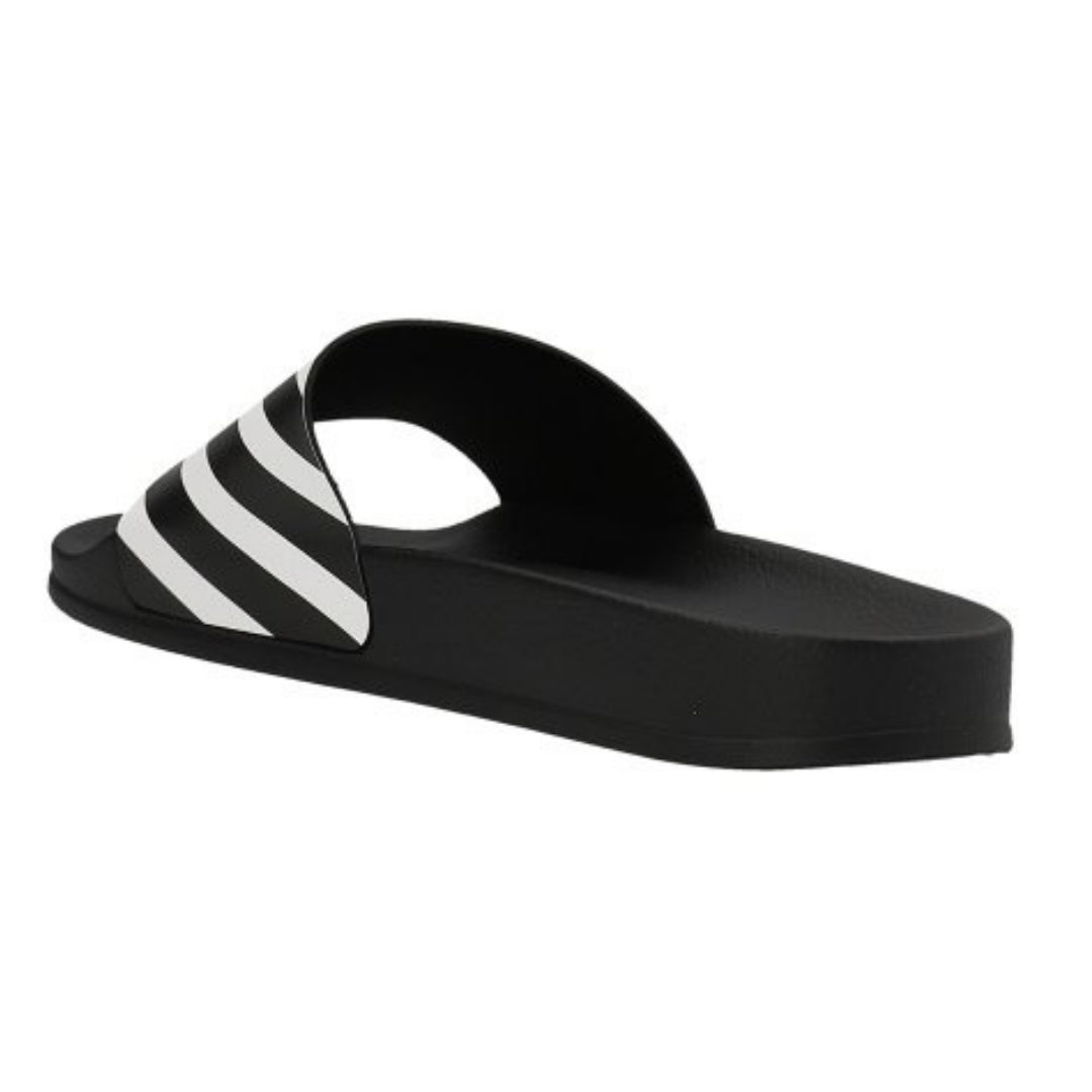 Off-White Striped Diag Sliders Black UK 6