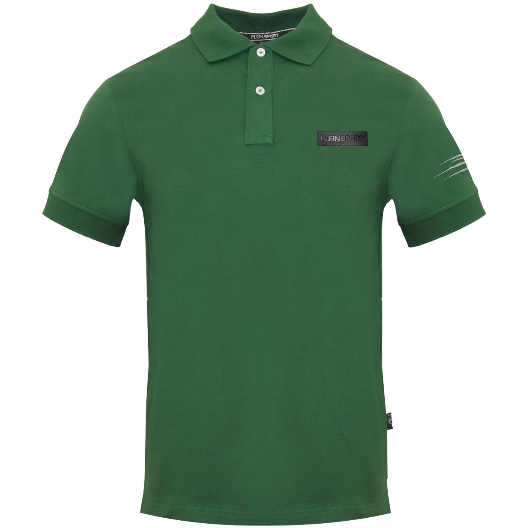 Plein Sport Slashed Sleeve Green Polo Shirt S