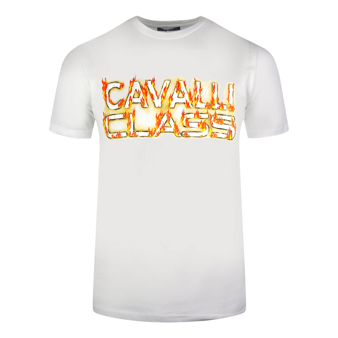 Cavalli Class Flaming Logo White T-Shirt