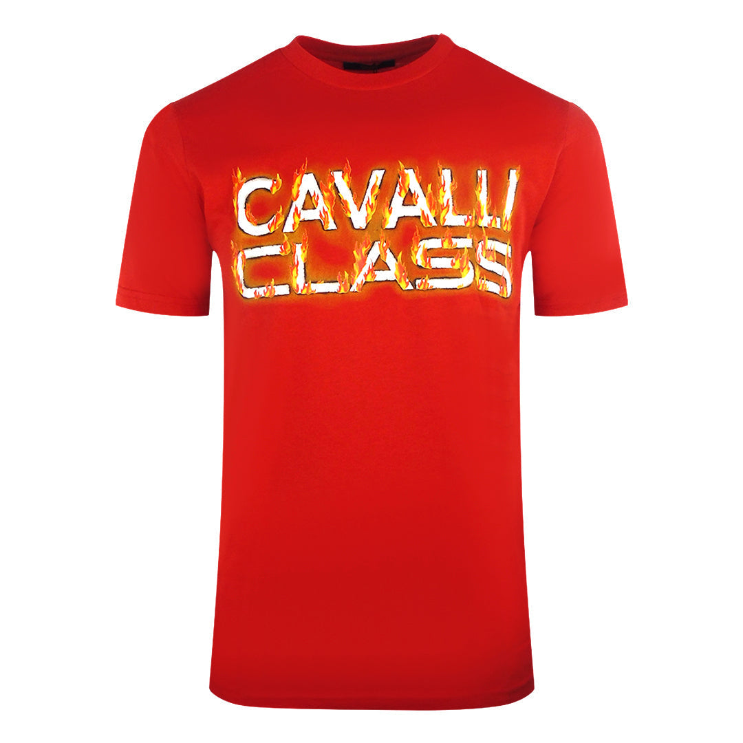 Cavalli Class Flaming Logo Red T-Shirt