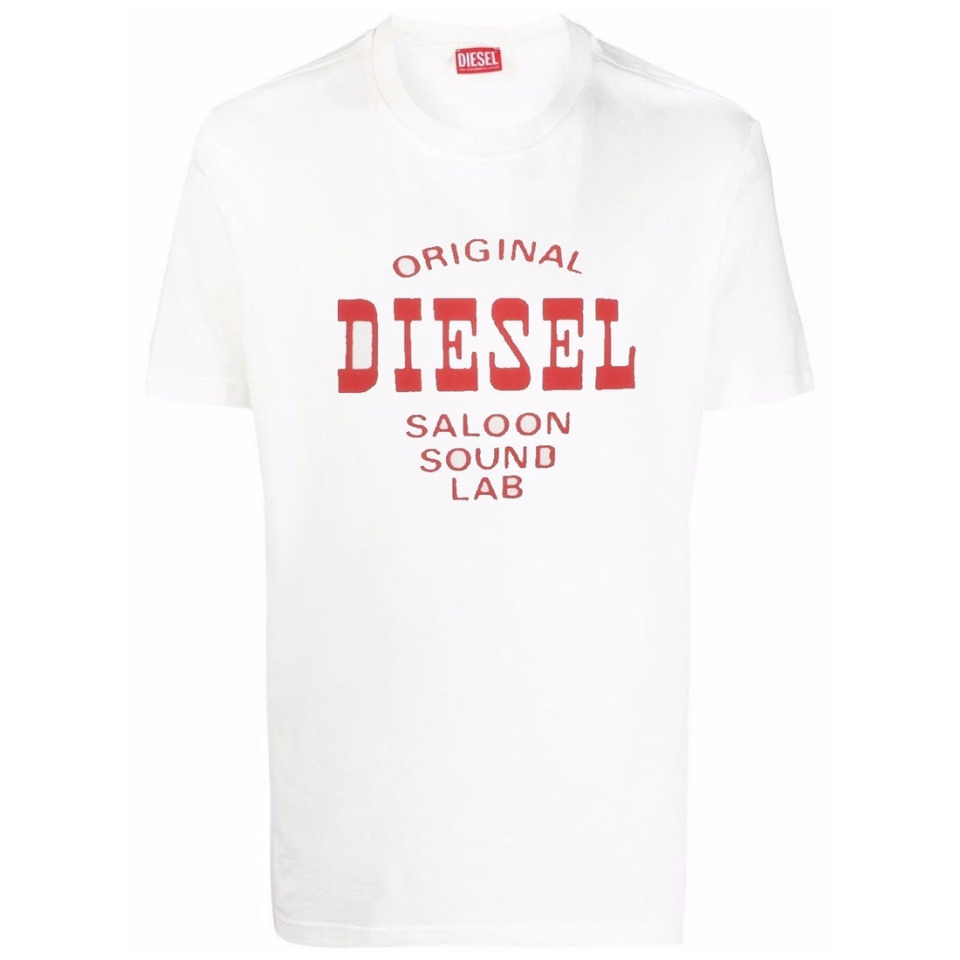 Diesel Saloon Sound Lab Logo Off White T-Shirt S