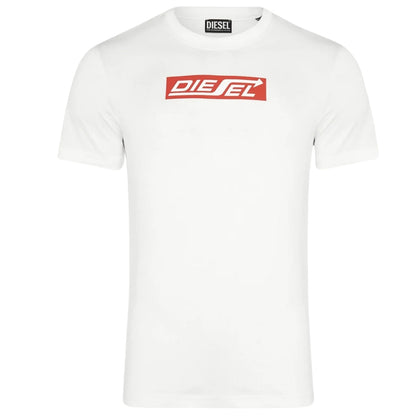 Diesel Arrow Logo White T-Shirt XS