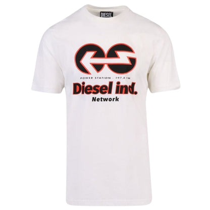 Diesel Power Station Logo White T-Shirt XS