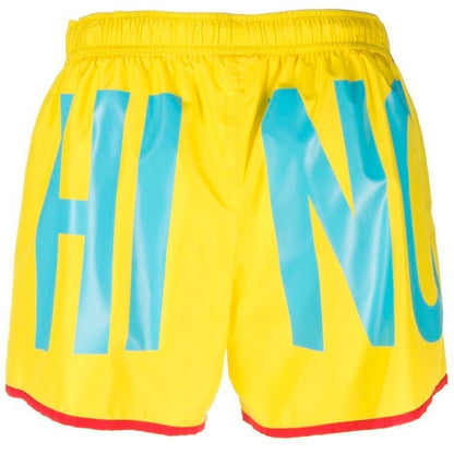 Moschino Large Blue Logo Yellow Short Swim Shorts S