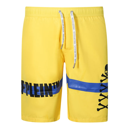 Philipp Plein Mens Cupp11L01 30 Swim Shorts Yellow