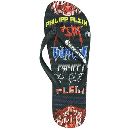 Philipp Plein Mens Imps902 99 Flip Flops Black