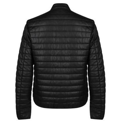 Armani Jeans Padded Biker Black Jacket - Nova Clothing