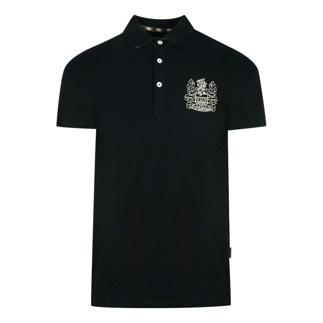 Aquascutum Mens Qmp026 02 Polo Shirt Black