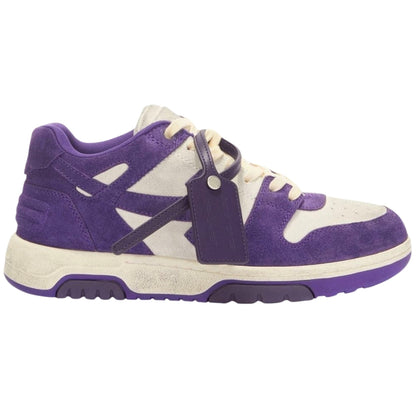 Off-White Out Of Office Vintage Purple Suede Leather Sneakers UK 6