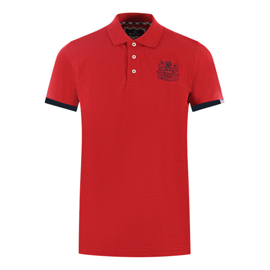 Aquascutum Mens P00223 52 Polo Shirt Red