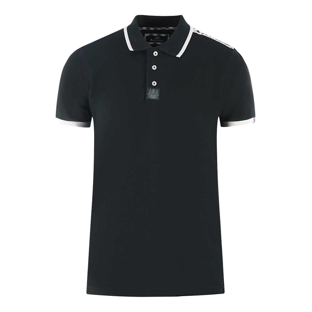 Aquascutum Mens P00323 99 Polo Shirt Black