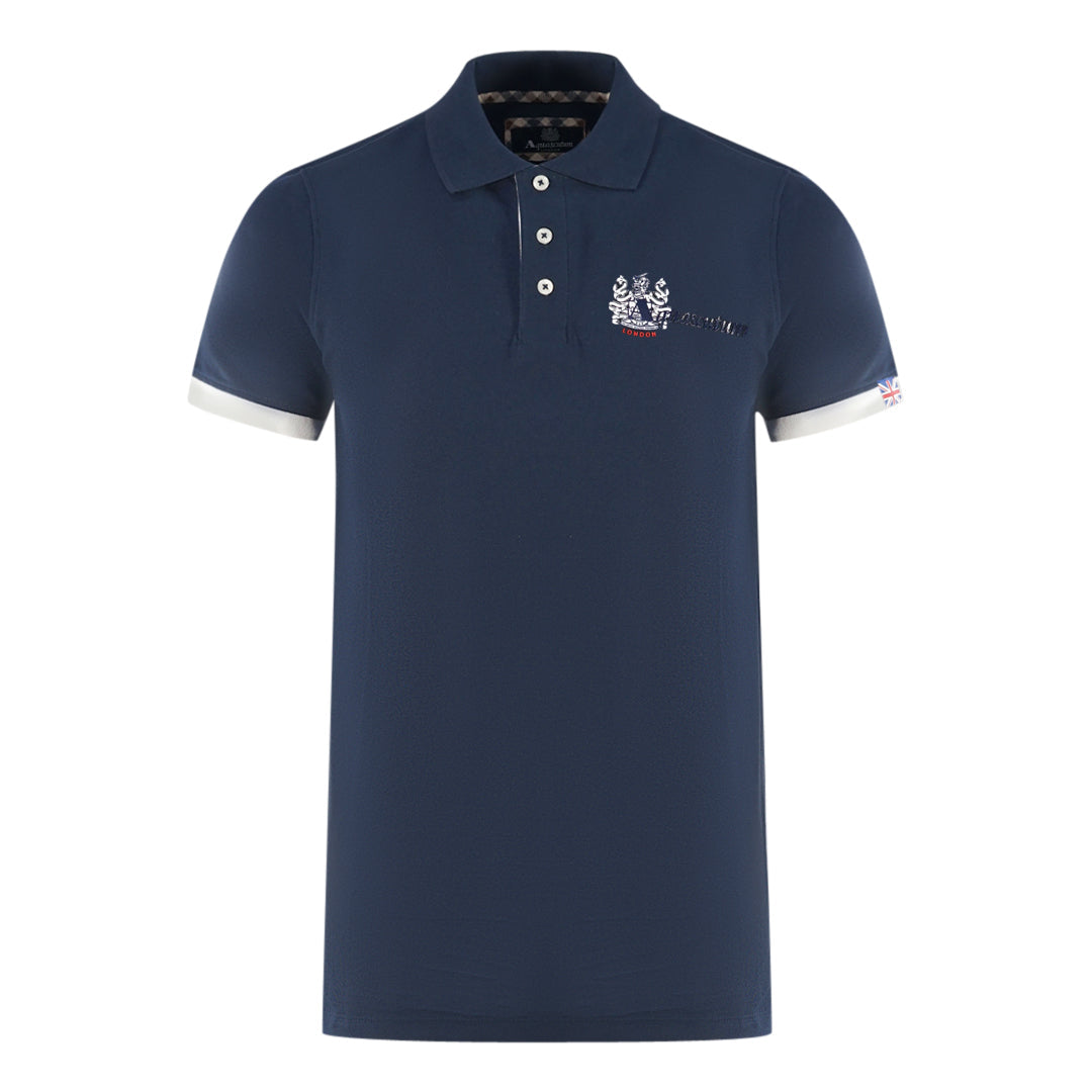 Aquascutum Mens P00523 85 Polo Shirt Navy