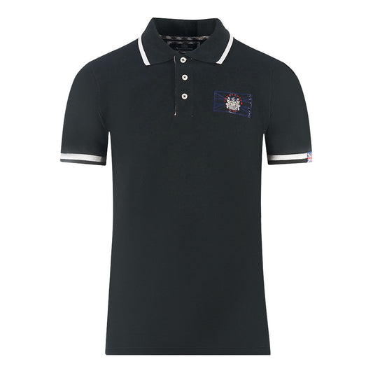 Aquascutum Mens P00823 99 Polo Shirt Black