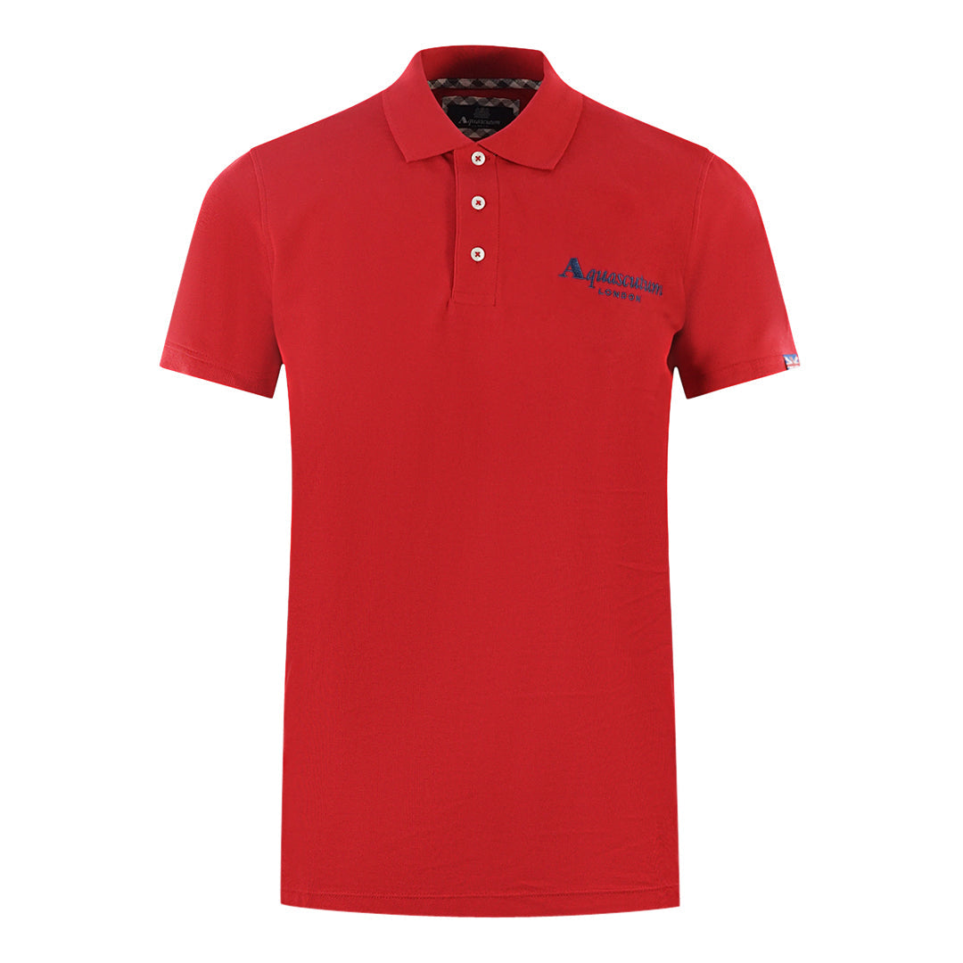 Aquascutum Mens P01523 52 Polo Shirt Red