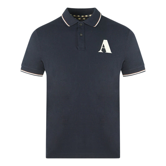 Aquascutum Mens Polo Shirt Qmp010 85 Blue