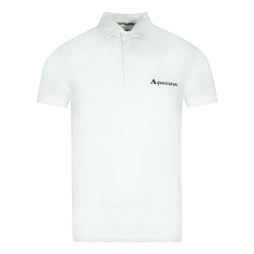 Aquascutum Mens Qmp021 01 Polo Shirt White