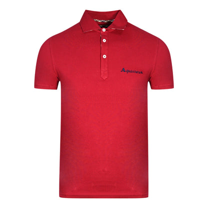 Aquascutum Mens Qmp021 32 Polo Shirt Red