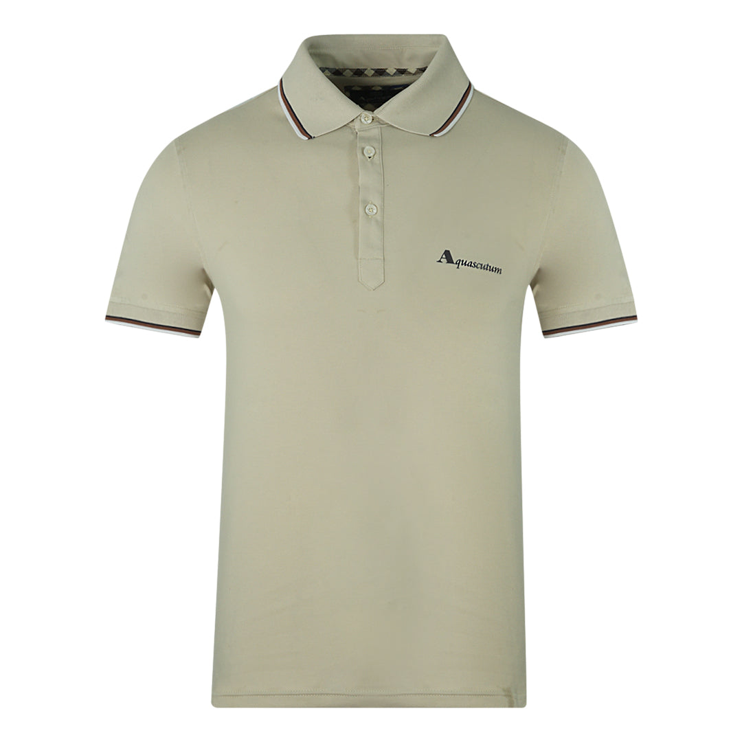 Aquascutum Mens Polo Shirt Qmp024 10 Beige