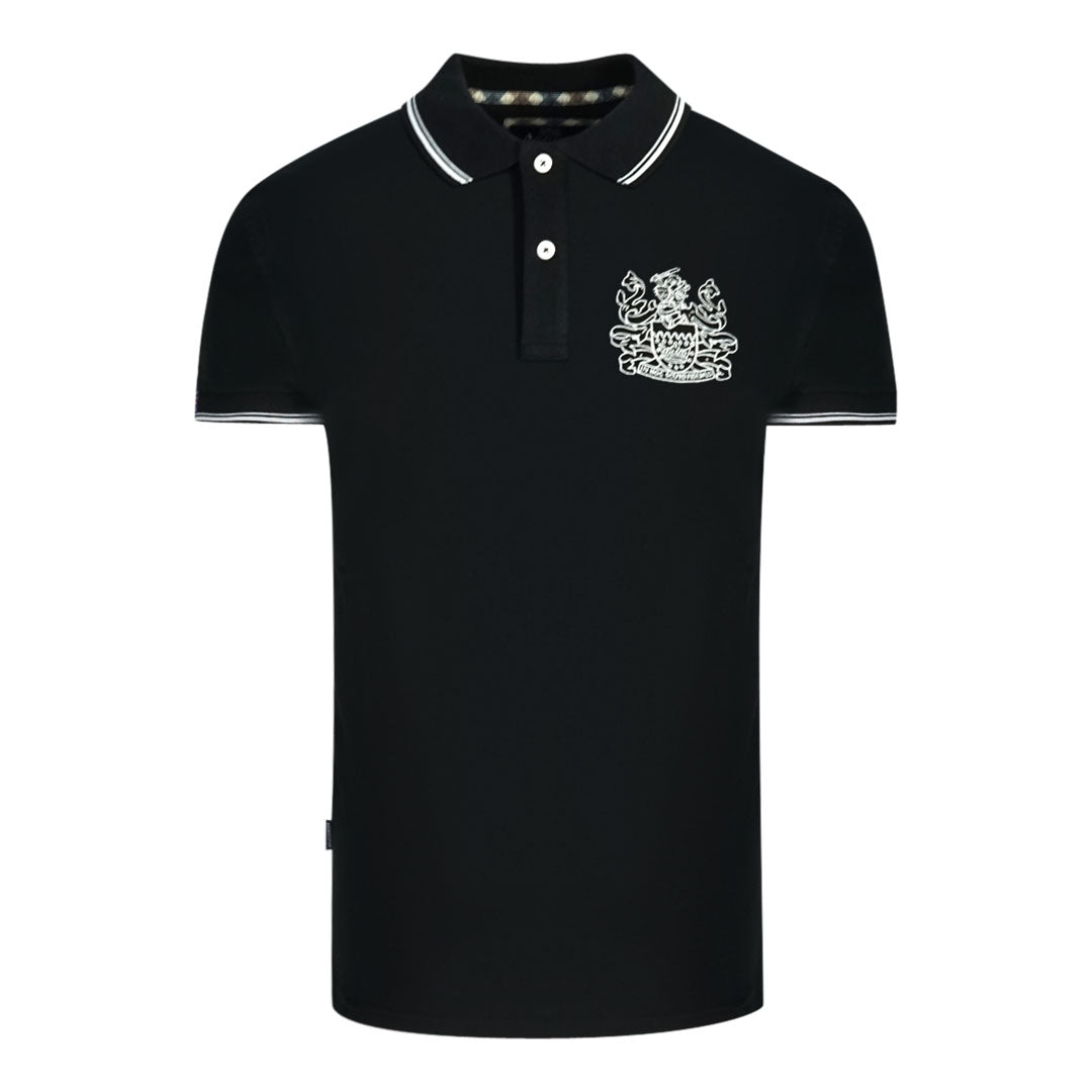 Aquascutum Mens Qmp052 99 Polo Shirt Black