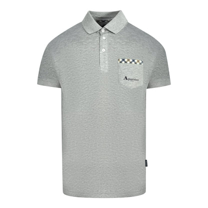 Aquascutum Mens Qmp053 94 Polo Shirt Grey