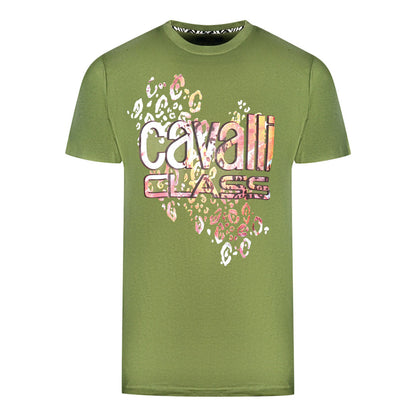 Cavalli Class Mens Qxt61T Jd060 04050 T Shirt Green