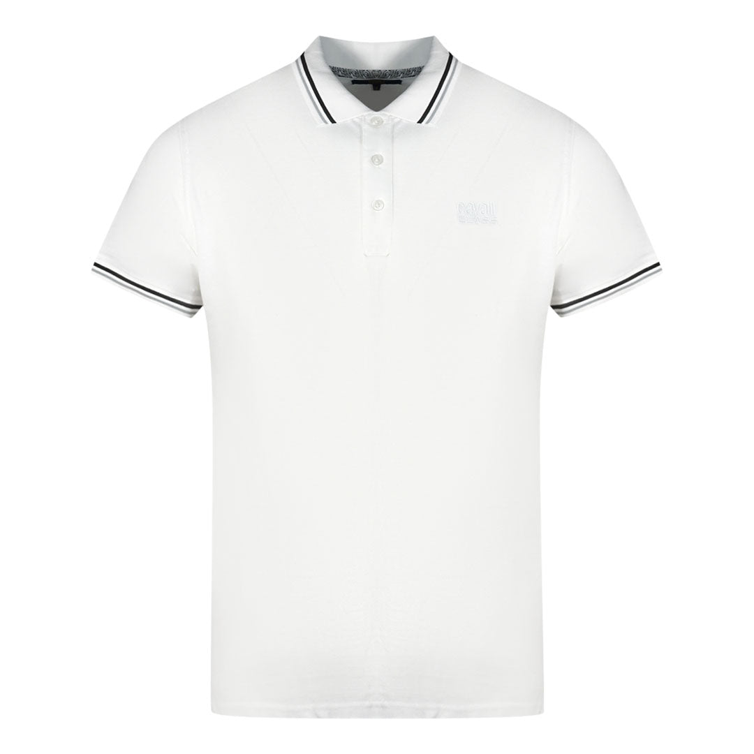 Cavalli Class Mens Polo Shirt Qxt64S Kb000053 00053 White