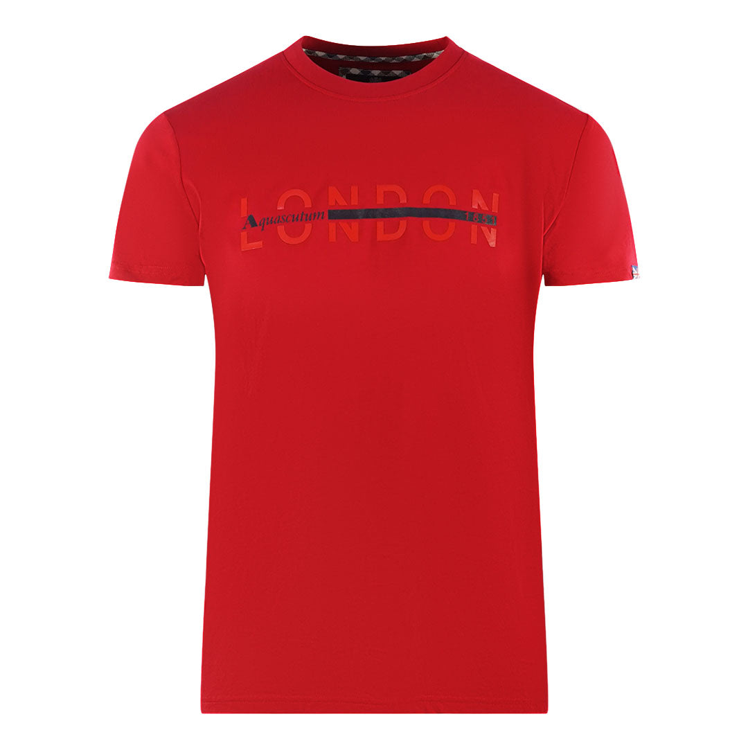 Aquascutum Mens T00423 52 T Shirt Red