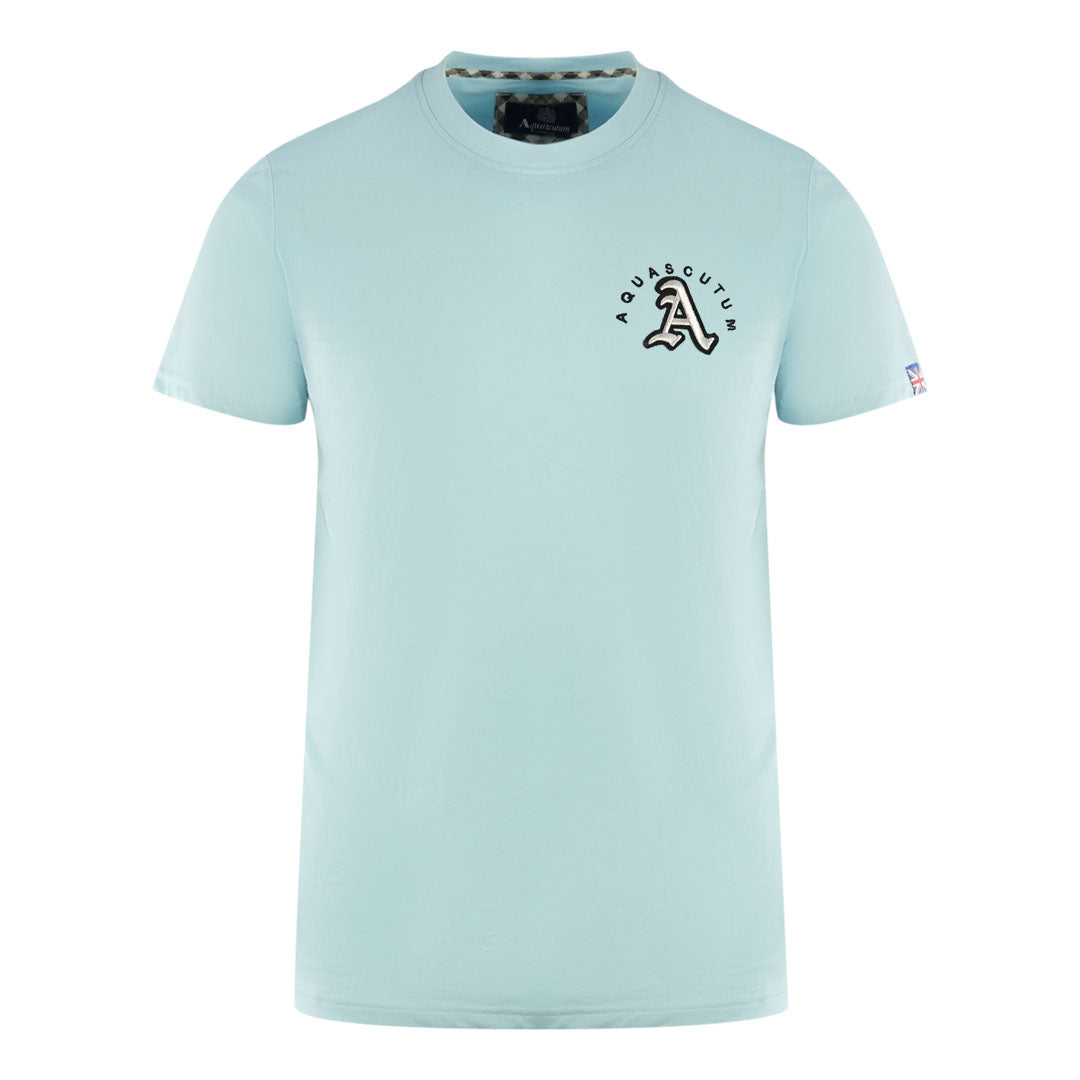 Aquascutum London Embroidered A Logo Sky Blue T-Shirt